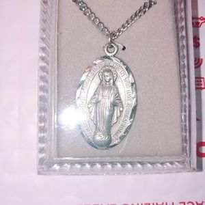 Very Rare Blessed Mary Necklace & Miraculous Medal